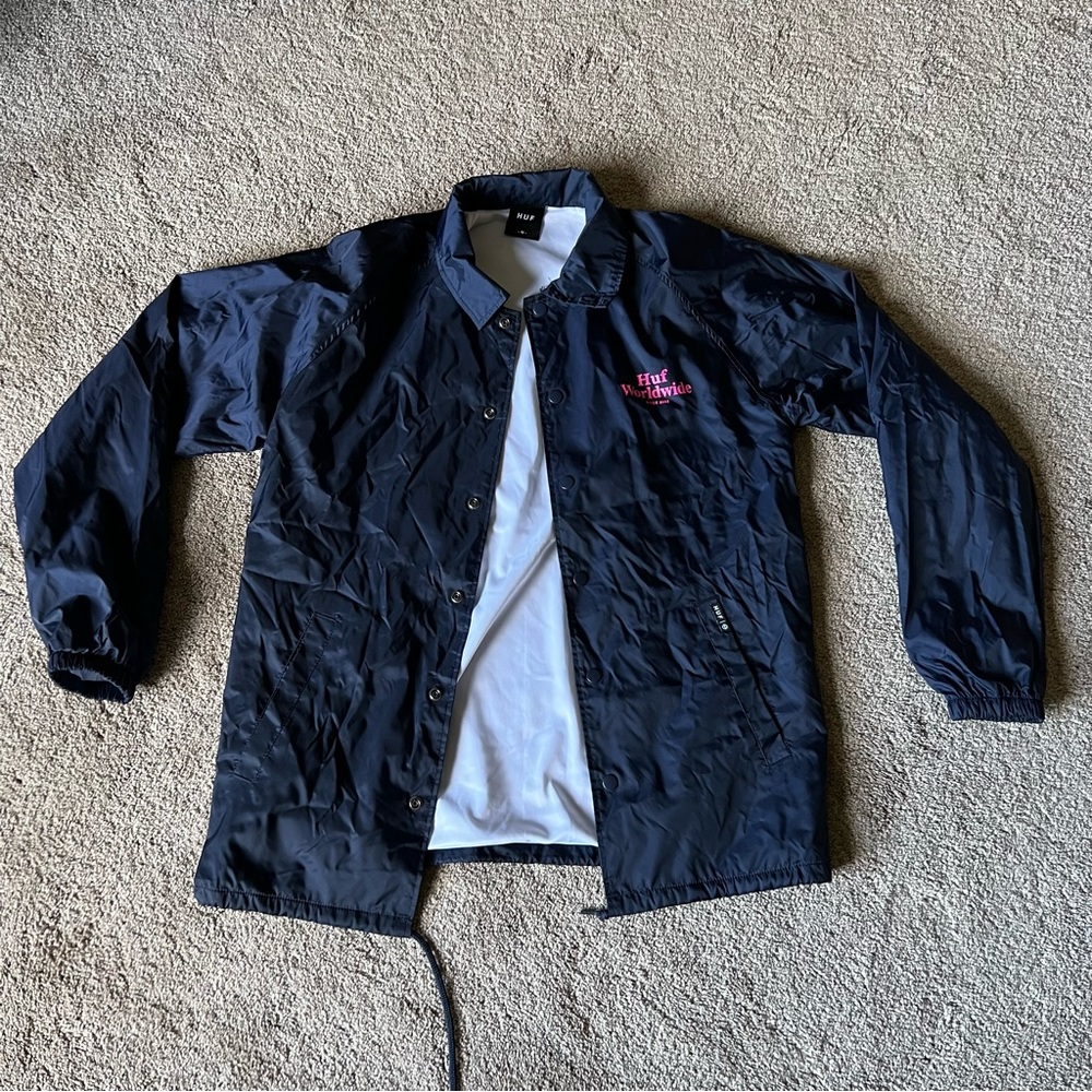 Huf || Men's Navy Blue Light Jacket Snaps